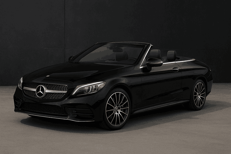 Black Mercedes C300 Cabriolet